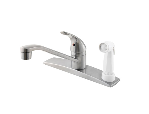 Price Pfister G134-344S Pfirst Single Handle Kitchen Faucet with White Sidespray Stainless Steel