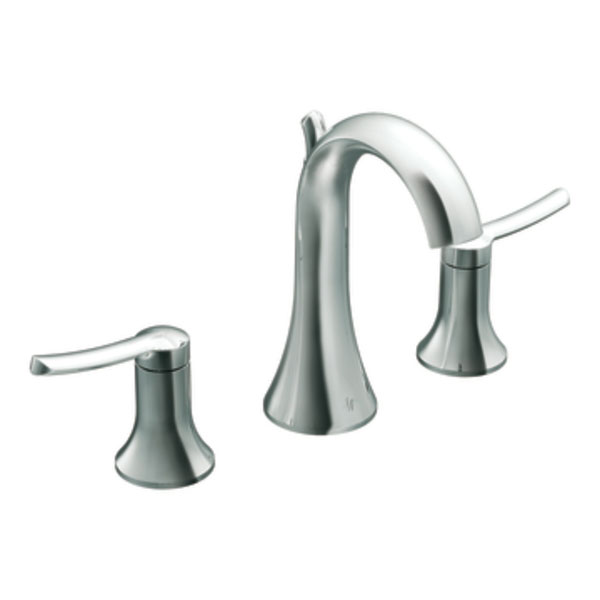 Moen Showhouse TS41708 Fina Two Handle Widespread Lavatory Faucet Trim with Metal Drain Assembly - Chrome