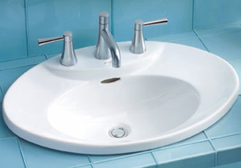 Toto LT909-01 Pacifica Suite Self Rimming Lavatory Sink w/ Single-Hole Faucet Mount - Cotton White