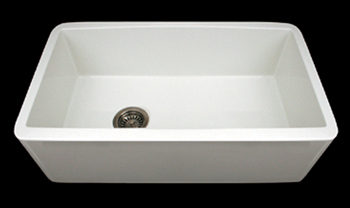 Whitehaus WH3018  Farmhaus 30 inch  Duet Reversible Undermount Fireclay Sink with Smooth Front Apron - White