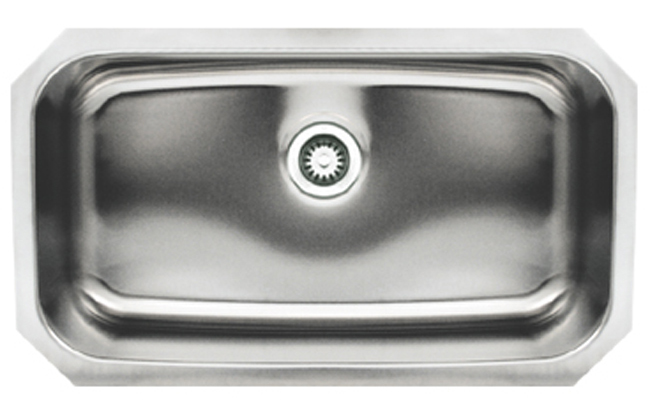 Whitehaus WHNU2918REC Noah Single Bowl Undermount Sink - Brushed Stainless Steel