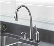 Delta Pilar Single Handle Pull Down Kitchen Faucet Featuring Touch2O