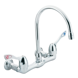 Moen Commercial Two Handle Wall Mount Kitchen Faucet